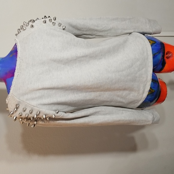 Silence + Noise Small light Grey sweatshirt with Dome silver studded - Picture 7 of 8